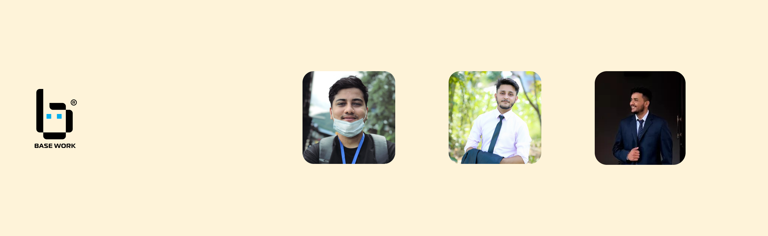 a group of people are shown in a green background