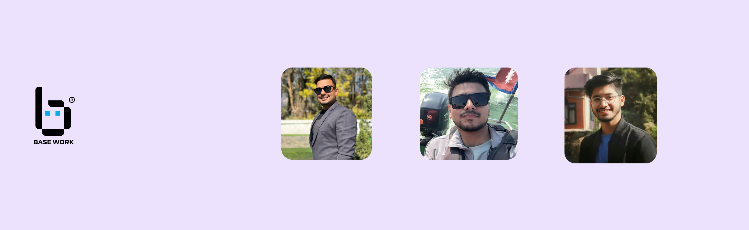 a group of people are shown in a green background